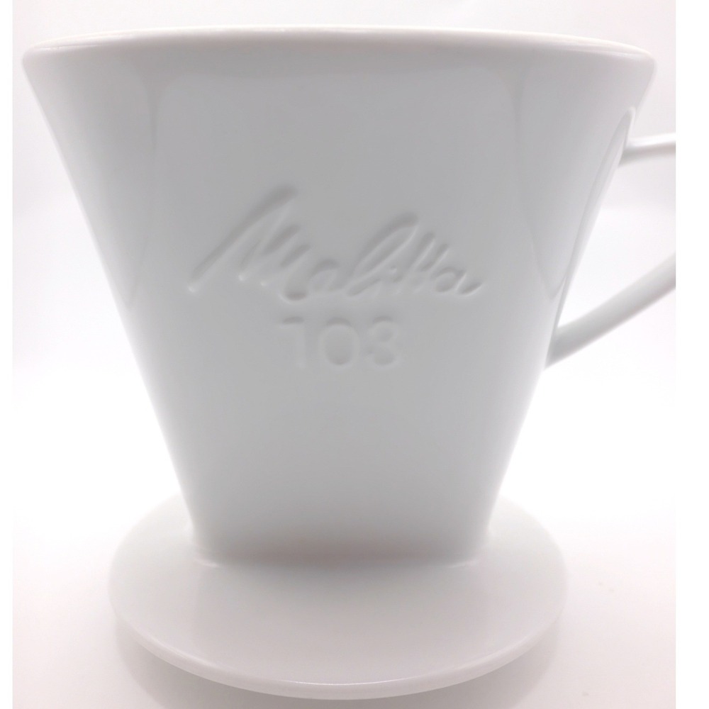 Melitta Coffee Dripper 103 White Ceramic Pour Over Brewer Cone Mint Condition